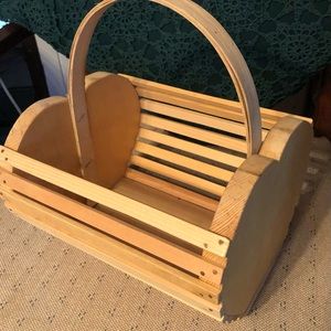 Handcrafted Natural Wood Heart Basket